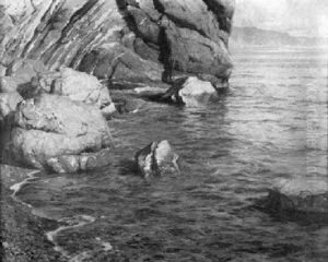 Sudliche Meereskuste Mit Bizarren Felsformationen by Karl Theodor Boehme