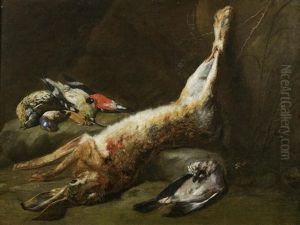 A Dead Wryneck, Bluethroat, Hoopoe And Bullfinch With A Dead Hare And A Dead Jay A Dead Wryneck, Bluethroat, Hoopoe And Bullfinch With A Dead Hare And A Dead Jay