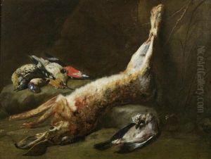 A Dead Wryneck, Bluethroat, Hoopoe And Bullfinch With A Dead Hare A Dead Wryneck, Bluethroat, Hoopoe And Bullfinch With A Dead Hare