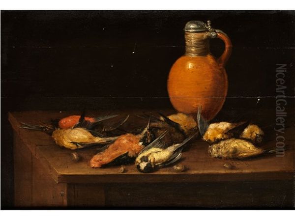 Stilleben Mit Tonkrug Und Erlegten Vogeln - view 1