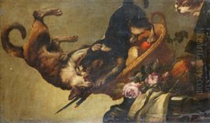 Stridande Katter by Pieter Boel