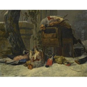 Still Life With Dead Game And Songbirds In The Snow by Pieter Boel