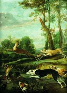 La Chasse Au Cerf Et Au Chevreuil : Le Bat-l'eau by Pieter Boel