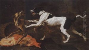 To Hunde I Kamp Om En Luns Kod by Pieter Boel
