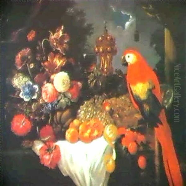 Still Life Of Fruit, Flowers And Macaw - view 1