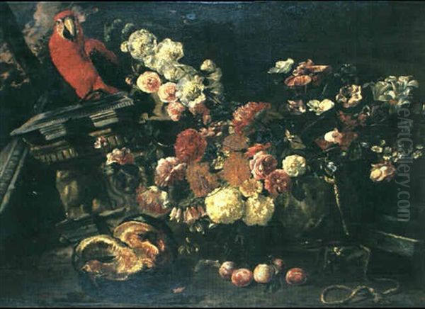 Floral Still Life With A Parrot - view 1