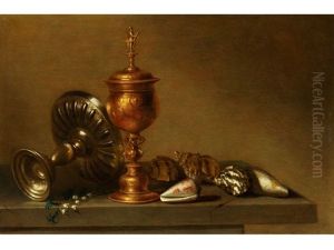 Stillleben Mit Pokal Und Muscheln by Maerten Boelema De Stomme