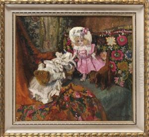 Spielzimmer Mit Puppe, Teddy Und Stoffdackel by Ritta Boemm