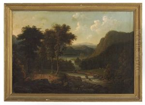 Mountainous Landscape With Cattle And A Figure On The Path by Henry Boese