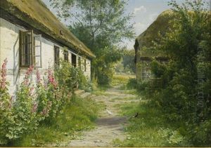 Stockroser Vid Et Bondhus by Johannes Boesen
