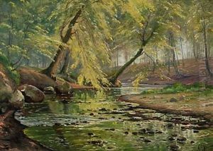 Foraar - Koge Aa (spring Day At Koge Stream) by Johannes Boesen