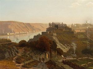 The Rhineland By St. Goar by Christian Eduard Boettcher