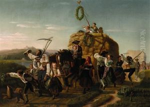 Der Erntezug by Christian Eduard Boettcher