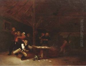 Peasants In An Inn by Hendrik Hendricksz Bogaert