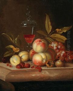 A Still Life Of Peaches And Figs