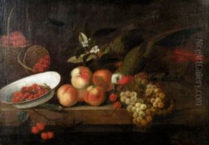 A Parrot Stealing Fruit From A Table Top