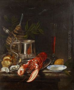 Bogdany_jacob Stilleben Med Hummer, Ostron Och Silverstop by Jakob Bogdani