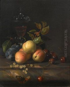 Cherries, Plums And Peaches by Jakob Bogdani