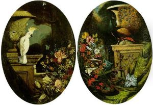 Still Life Of A Cockatoo Set Within Classical, Ornamental Gardens by Jakob Bogdani