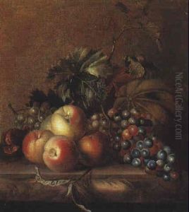 Stilleben Von Pfirsichen Und Weintrauben by Jakob Bogdani