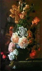 Ein Blumenstrauss In Einer Glasvase by Jakob Bogdani