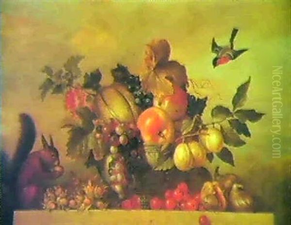 Still Life Of Fruit And Nuts With A Squirrel - view 1