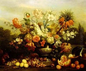 A Still Life Of Flowers And Fruit