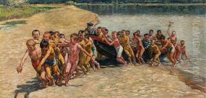 Playing Fisher Boys by Nikolai Petrovich Bogdanov-Bel'sky