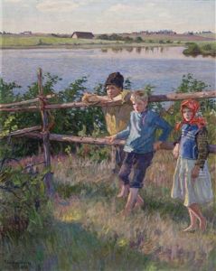 Children By A Lake Children By A Lake