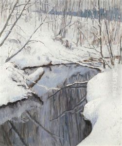Stream In Winter by Nikolai Petrovich Bogdanov-Bel'sky