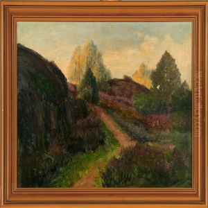 Landscape And A Farm by Valdemar Albertsen
