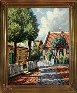 A Summer Day In A Danish Village by Valdemar Albertsen
