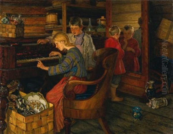 Children By The Piano - view 1