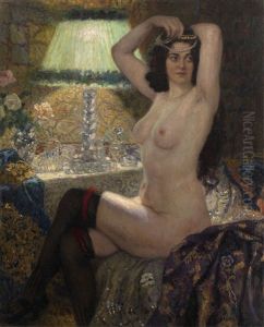 By The Green Lamp by Nikolai Petrovich Bogdanov-Bel'sky