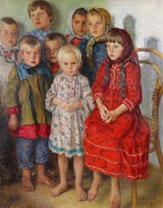 Portrait Of Eight Children by Nikolai Petrovich Bogdanov-Bel'sky
