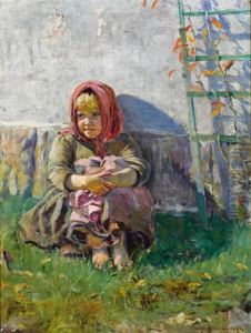 Young Girl Sitting In Garden by Nikolai Petrovich Bogdanov-Bel'sky
