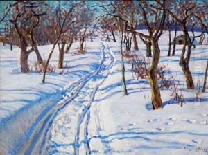 Russian Woodland In Winter by Nikolai Petrovich Bogdanov-Bel'sky