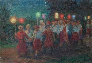 Lantern Procession by Nikolai Petrovich Bogdanov-Bel'sky