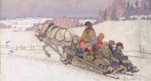 The Sleigh Ride by Nikolai Petrovich Bogdanov-Bel'sky
