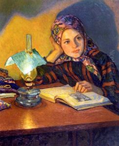 Lukeva Tytto (a Girl Reading) by Nikolai Petrovich Bogdanov-Bel'sky