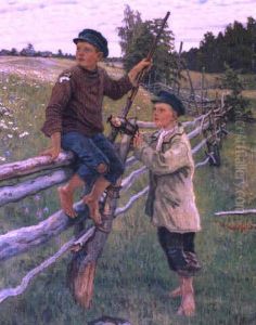 To Drenge Ved Et Gaerde To Drenge Ved Et Gaerde