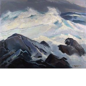 The Squall, Monhegan by Abraham Jacob Bogdanove
