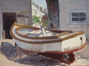 Lobster Boat On Fish Beach by Abraham Jacob Bogdanove