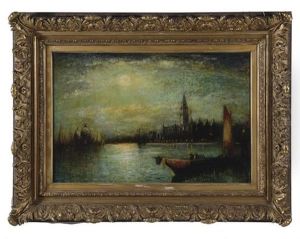 Grand Canal In Moonlight, Venice by George Henry Bogert