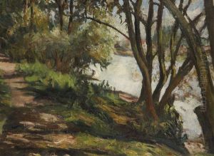 Les Arbres Du Casino D'auvers Sur Oise by Emilio Boggio