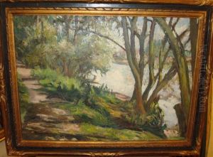 Les Arbres Du Casino Auvers by Emilio Boggio