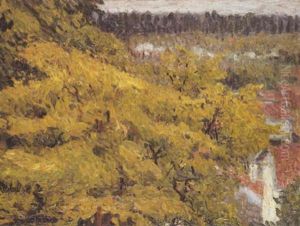 Arbres Au Printemps, Vue Des Pentes De Chaponval by Emilio Boggio