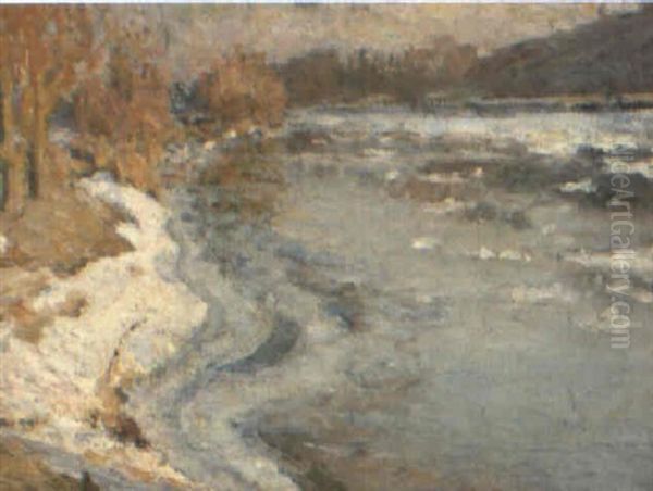 Glacons Flottant Sur L'oise by Emilio Boggio