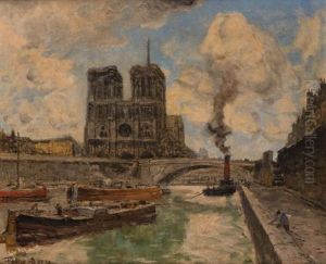 Paris La Seine, Les Quais Notre Dame, by Frank Myers Boggs