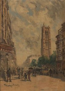 Rue De Rivoli Et Le Tour De St Jacques, Paris by Frank Myers Boggs